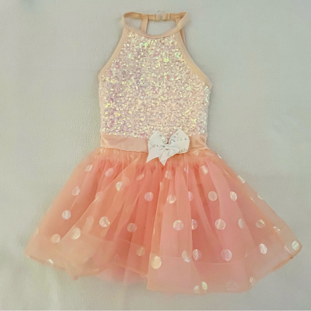 Pink Sequence Leotard Dance Dress